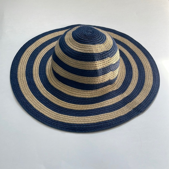 Carter's Other - Carter’s Girls Straw Striped Floppy Hat| 2T-4T| Navy blue / Tan